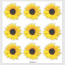9 Gelbe Sonnenblume Blume Kiss-Cut Stickers Aufkleber