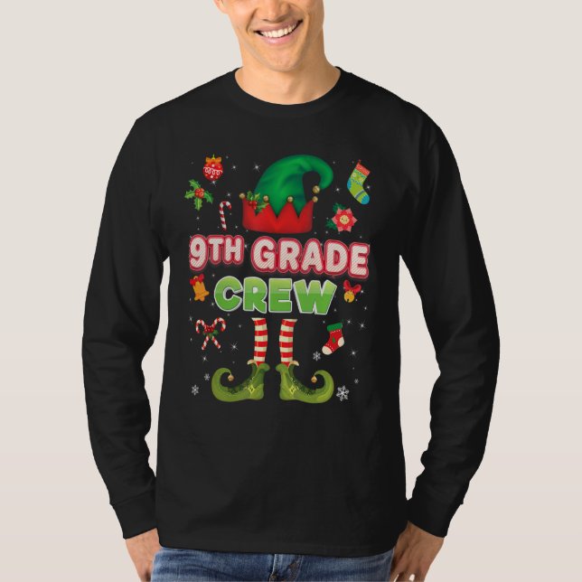 9. Grade Elf Crew Weihnachten Weihnachtsfeier T-Shirt (Vorderseite)