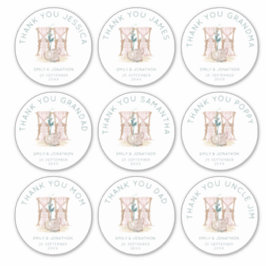 9 große Einzelnamen Danke Hochzeit Aufkleber