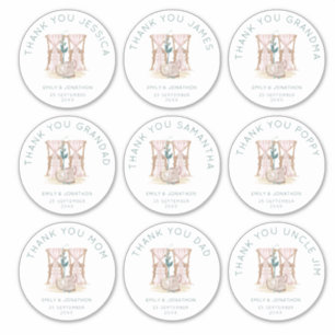 9 große Einzelnamen Danke Hochzeit Aufkleber