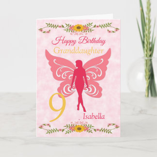 9. Großtochter Pink Fairy Birthday Karte