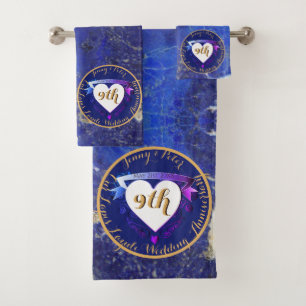 9. Hochzeit Jubiläum Lapis Lazuli Color Badhandtuch Set