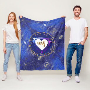 9. Hochzeit Jubiläum Lapis Lazuli Color Fleecedecke