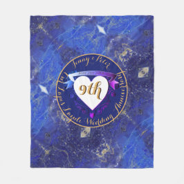 9. Hochzeit Jubiläum Lapis Lazuli Color Fleecedecke