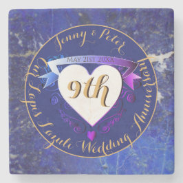 9. Hochzeit Jubiläum Lapis Lazuli Color Steinuntersetzer