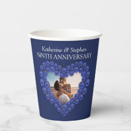 9. Hochzeitstag Lapis Lazuli Foto Pappbecher