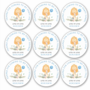 9 individuelle Namen der Gäste Blue Danke Lion Aufkleber