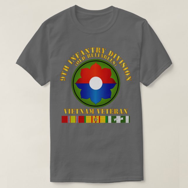 9. Infanterie Div Viet Vet Old Reliables w SVC Rib T-Shirt (Design vorne)