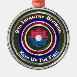 9. Infanterie-Division Weihnachten Ornament Aus Metall