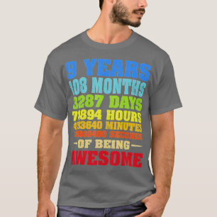 9 Jahre alt 9. Geburtstag Vintage Retro 108 Monate T-Shirt