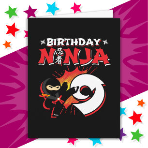 9 Jahre alt Comic Book Style Ninja 9. Geburtstag Karte