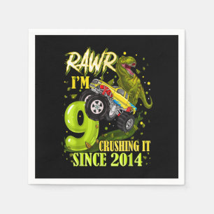 9 Jahre alt Dinosaurier Trex Monster Truck 9. Gebu Serviette