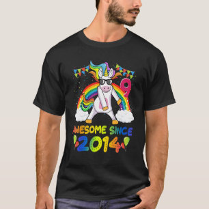 9 Jahre alt Einhorn Flossing 9. Geburtstag Girl Un T-Shirt