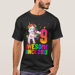 9 Jahre alt Geburtstag Einhorn Flossing 9. Geburts T-Shirt