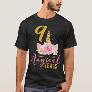 9 Jahre alt Geburtstag Girl Geschenk Unicorn 9. T-Shirt