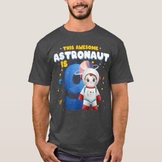 9 Jahre alt Geburtstag Junge Astronaut Weltraum We T-Shirt