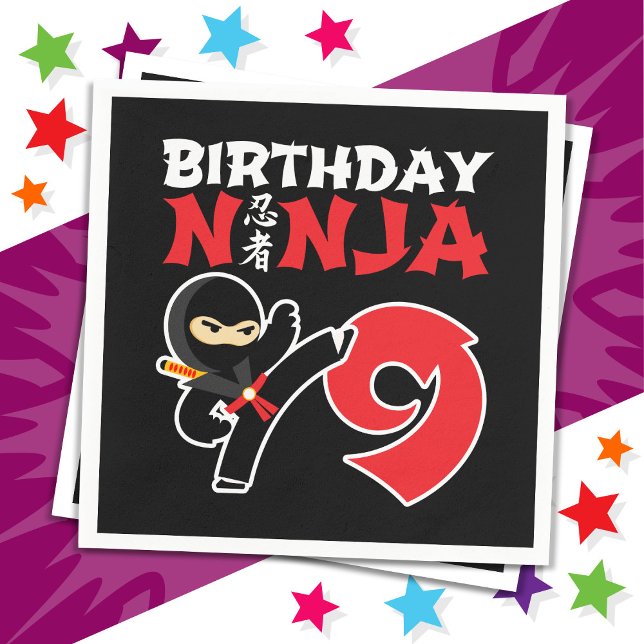 9 Jahre alt Karate Ninja Party Kinder 9. Geburtsta Serviette (Von Creator hochgeladen)