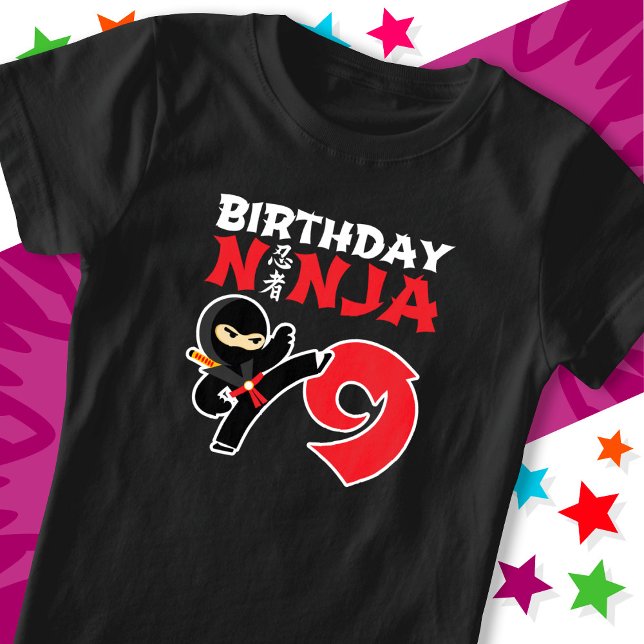 9 Jahre alt Karate Ninja Party Kinder 9. Geburtsta T-Shirt (Von Creator hochgeladen)