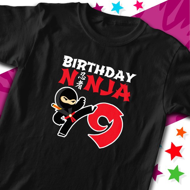 9 Jahre alt Karate Ninja Party Kinder 9. Geburtsta T-Shirt (Von Creator hochgeladen)