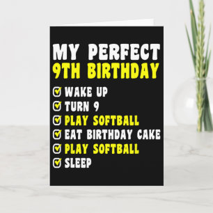 9 Jahre alt mein perfekter 9. Geburtstag Softll 9. Karte