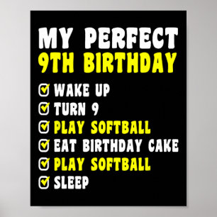 9 Jahre alt mein perfekter 9. Geburtstag Softll 9. Poster
