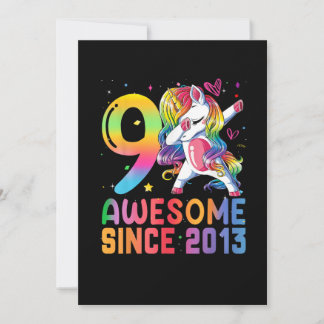 9 Jahre alt Phantastisch seit 2013 Dabbing Unicorn Einladung