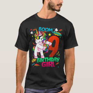 9 Jahre alte Comicen zum Geburtstag Einhorn Flossi T-Shirt