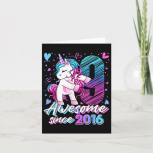 9 Jahre alte Einhorngeschenke für Mädchen 9. Gebur Karte