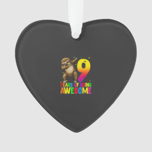 9 Jahre alte Geburtstagsfaultier Dabbing 9. Geburt Ornament