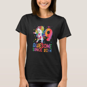 9 Jahre Alte Geschenke Girls Teens Dabbing Einhorn T-Shirt