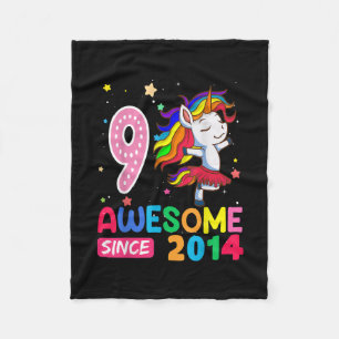 9 Jahre Alte Geschenke Girls Teens Funny Unicorn 9 Fleecedecke