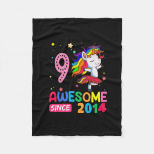 9 Jahre Alte Geschenke Girls Teens Funny Unicorn 9 Fleecedecke