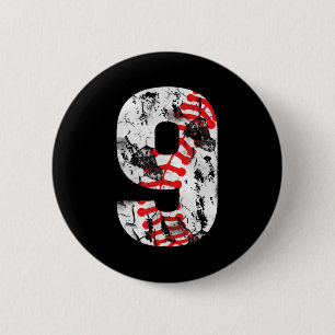 9 Jahre alte Geschenke Nr. 9 Baseball 9. Geburtsta Button