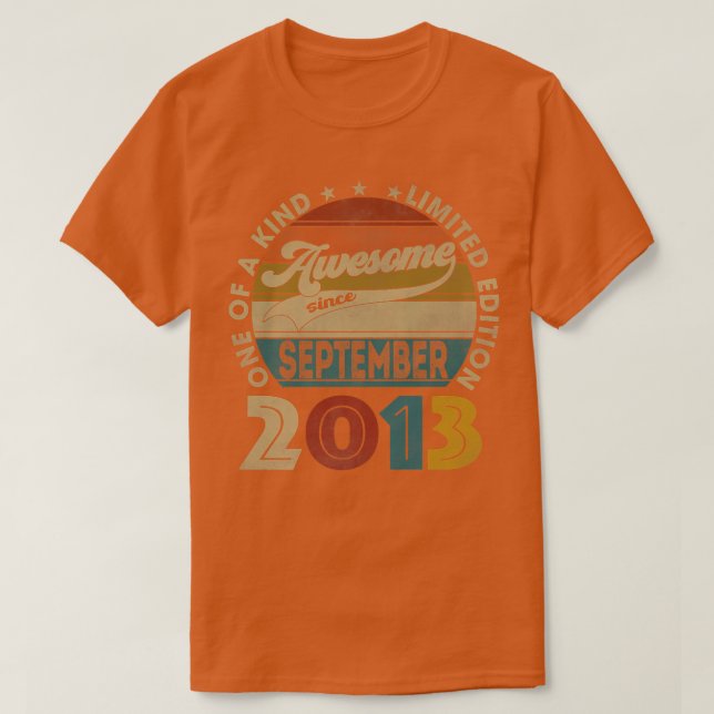 9 Jahre Alte Geschenke Phantastisch seit September T-Shirt (Design vorne)