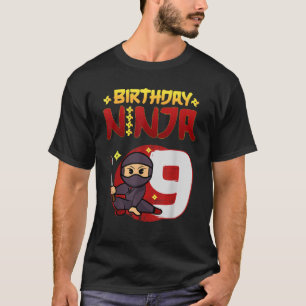 9 Jahre alte Ninja-Familie passend 9. Geburtstag N T-Shirt