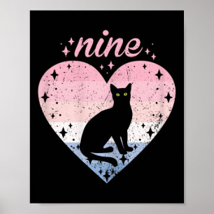 9 Jahre alte süße Katzen-Geburtstagsfeier 9. Gebur Poster