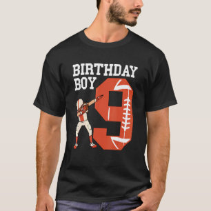 9 Jahre alter Boy Football Player 9. Fußball Gebur T-Shirt
