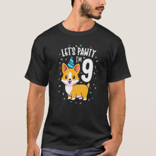 9 Jahre alter Corgi-Hund 9. Geburtstags-Outfit K T-Shirt