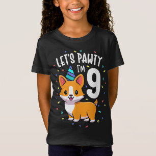 9 Jahre alter Corgi Hund mehr als 9. Geburtstagspa T-Shirt