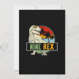 9 Jahre alter Dinosaurier Geburtstag 9. T Rex Dino Einladung