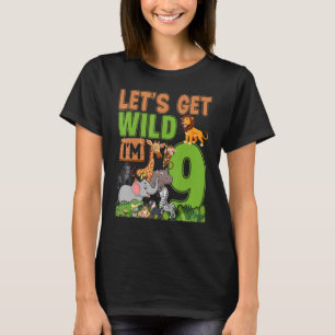 9 Jahre alter Zoo Birthday Safari Jungle Tier 9th T-Shirt