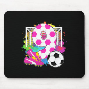 9 Jahre altes Geburtstagsmädchen 9. Geburtstag Fuß Mousepad