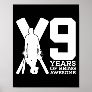 9 Jahre Awesome Cricket 9. Geburtstag Poster