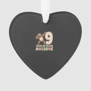 9 Jahre Awesome Dabbing Faultier 9. Geburtstag Ornament
