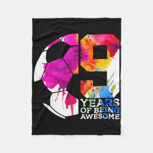 9 Jahre Awesome Fußball 9. Geburtstag _2 Fleecedecke