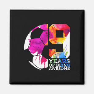 9 Jahre Awesome Fußball 9. Geburtstag _2 Magnet