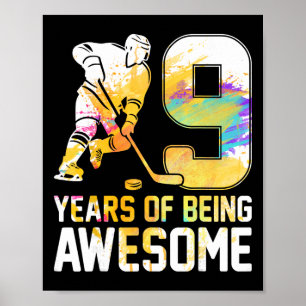 9 Jahre Awesome Ice-Hockey 9. Geburtstag P Poster