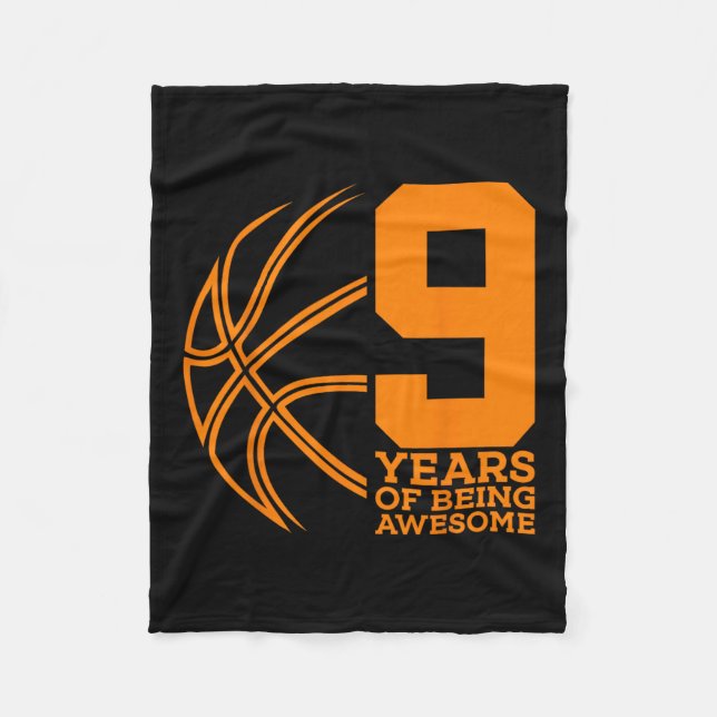 9 Jahre Awesome Sketll 9. Geburtstag  Fleecedecke (Vorderseite)