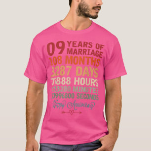 9 Jahre Ehepaar Countdown 9th Wedding Ann T-Shirt
