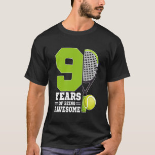 9 Jahre ein großartiger Tennisspieler 9. Geburtsta T-Shirt